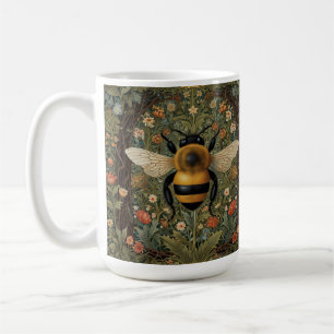 Elegante Retro-Hummel boho botanische Blumenkunst Kaffeetasse