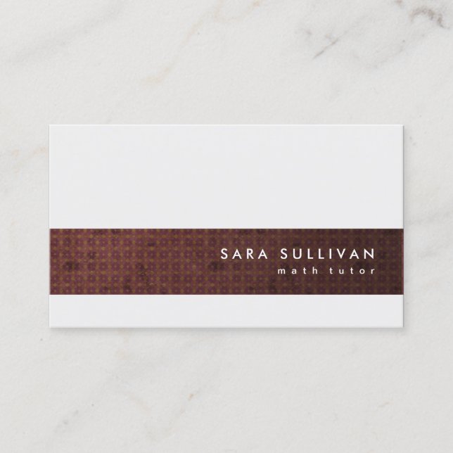 Elegante Retro Pattern Math Tutor Business Card Visitenkarte (Vorderseite)