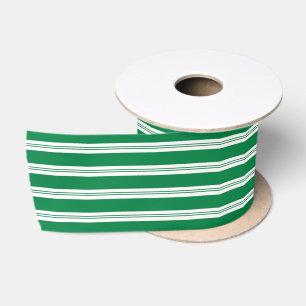Elegante Retro Peppermint Grüne Candy Cane Streife Satinband