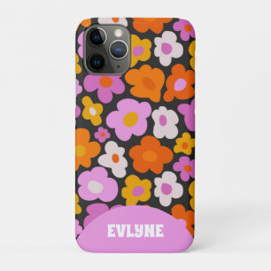 Elegante Retro Rosa Farbenfroh Modern Groovy Blume Case-Mate iPhone Hülle