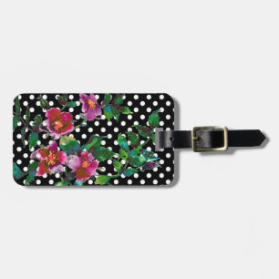 Elegante retro rosa magenta Wasserfarbe Rosen Punk Gepäckanhänger