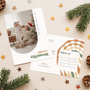 Elegante Retro-Schriftfamilie Foto Weihnachtswunsc Postkarte