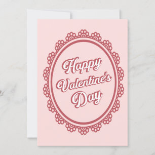 Elegante Retro-Vibrant-Pink-Valentinstagskarte Feiertagskarte