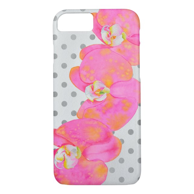 Elegante Retropinke Polka-Punkte Case-Mate iPhone Hülle (Rückseite)
