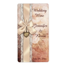 Elegante Ribbon und florale Wedding Mini Wine Labe