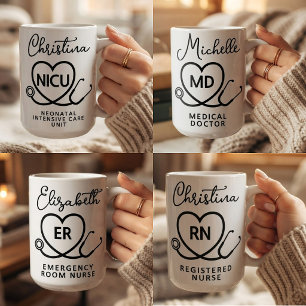 Elegante RN ER NICU Krankenschwester MD Arzt Schri Kaffeetasse