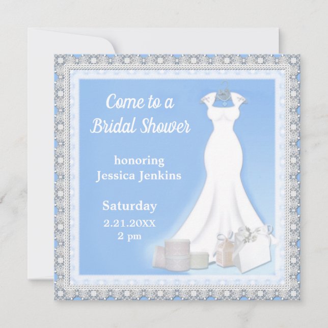 Elégante robe nuptiale douche Invitation (Devant)