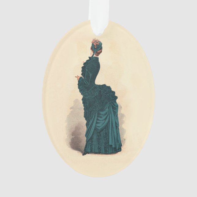 Élégante robe victorienne bleue (dos)