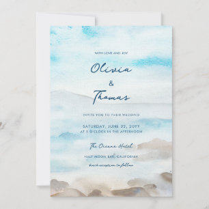 Elegante Rocky Coast Nebel Ocean Sea Lake Wedding Einladung