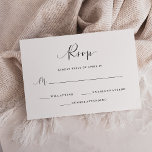 Elegante Romance | Hochzeit RSVP Karte<br><div class="desc">Diese wunderschönen schwarz-weißen Hochzeitskarten rsvp mit romantischer,  moderner Kalligraphie sorgen für ein schlichtes,  minimalistisches Aussehen,  das immer noch komplett stilvoll ist.</div>