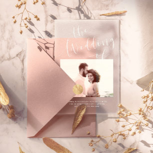 Elegante Romance Minimalistische Foto-Hochzeit Acryleinladungen