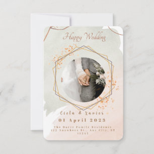 Elegante Romance Minimalistische Hochzeit mit zw Einladung