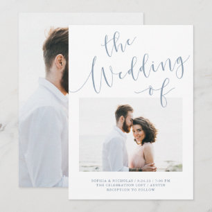 Elegante Romance Minimalistische Hochzeit mit zw Einladung