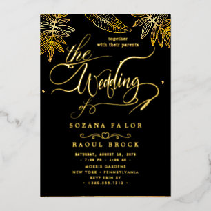 Elegante Romance   Rose Gold Foil Wedding Folieneinladung