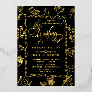 Elegante Romance   Rose Gold Foil Wedding Folieneinladung