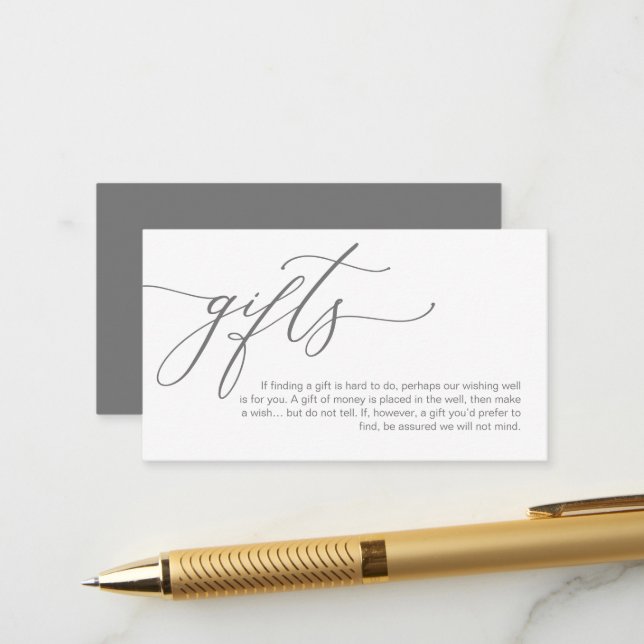 Elegante Romantik, Ein Hinweis auf Geschenke, Geld Begleitkarte (Vorderseite/Rückseite Beispiel)