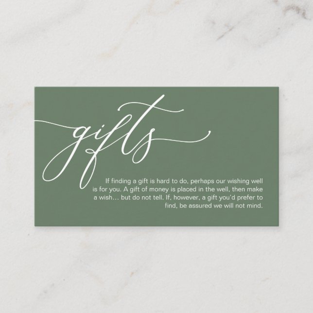 Elegante Romantik, Ein Hinweis auf Geschenke, Geld Begleitkarte (Vorderseite)