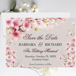 Elegante romantische Aquarell-Blumenhochzeit Save The Date