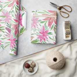 Elegante romantische Aquarellfarben-Blume in Rosa Geschenkpapier