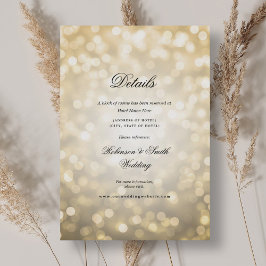 Elegante romantische Bokeh Lights Hochzeitdetails Begleitkarte