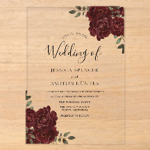 Elegante romantische Burgunder Rote Rose Hochzeit