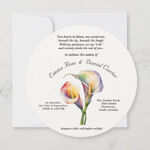 Elegante romantische Cala Lily Frische Pastelle Einladung