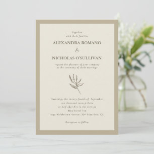 Elegante romantische Champagner-Palette Hochzeit Einladung