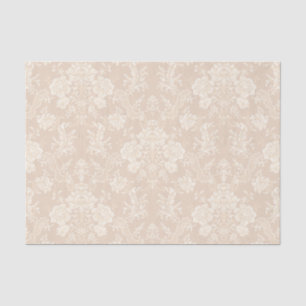 Elegante Romantische Chic Floral Damask-Cream Seidenpapier