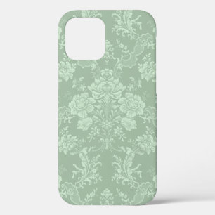 Elegante romantische Chic Floral Damask Grün Case-Mate iPhone Hülle