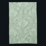 Elegante romantische Chic Floral Damask Grün Geschirrtuch<br><div class="desc">Elegantes,  Vintag inspiriert Blumendstaubdesign mit schick monochromen hellgrünen Blume,  grünen Schriftrollen und Taschentüchern mit zarten Lakibons. Dieses Muster ist nahtlos und kann nach oben oder unten skaliert werden.</div>