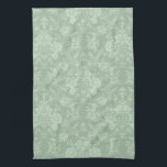 Elegante romantische Chic Floral Damask Grün Geschirrtuch<br><div class="desc">Elegantes,  Vintag inspiriert Blumendstaubdesign mit schick monochromen hellgrünen Blume,  grünen Schriftrollen und Taschentüchern mit zarten Lakibons. Dieses Muster ist nahtlos und kann nach oben oder unten skaliert werden.</div>