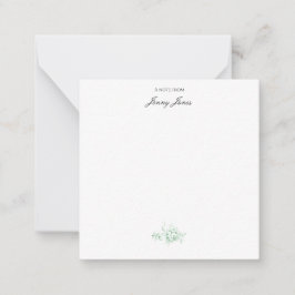 Elegante romantische Chic Floral Damask Grün Mitteilungskarte
