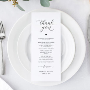 Elegante romantische Dankeskarten für die Hochzeit