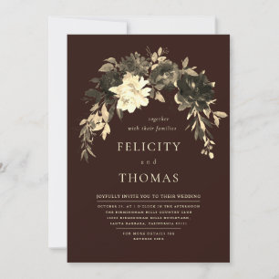 Elegante romantische Dunkle Schokolade QR Code Hoc Einladung