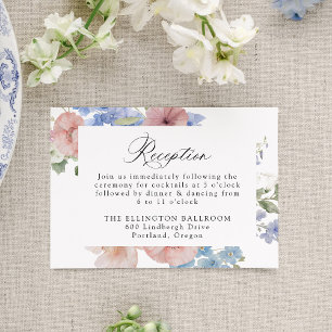 Elegante romantische florale Hochzeitsfeier Begleitkarte