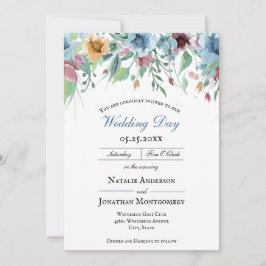 elegante romantische Frühlingsblütenhochzeit Einladung