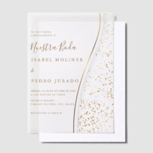 Elegante Romantische Goldene Nuestra Boda Spanisch