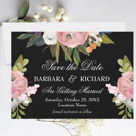 Elegante romantische handgemalte Blumenhochzeit Save The Date