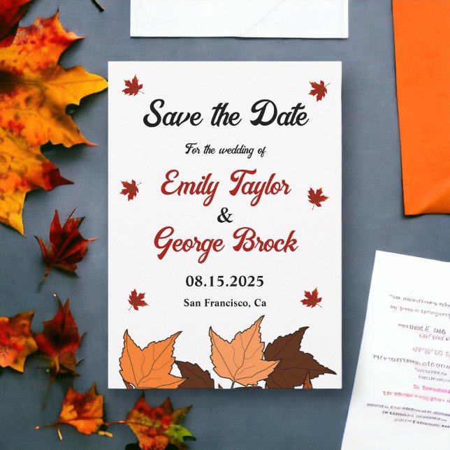 Elegante romantische Herbstlaube Burgundy Chic Wed Save The Date (Von Creator hochgeladen)