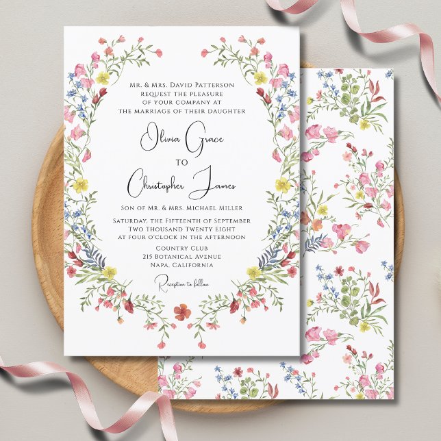 Elegante romantische Hochzeit der Wasserfarben Einladung (Von Creator hochgeladen)
