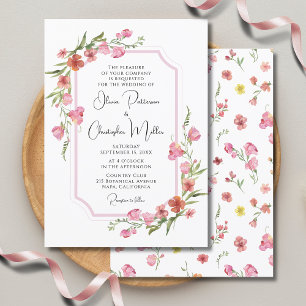 Elegante romantische Hochzeit der Wasserfarben Einladung
