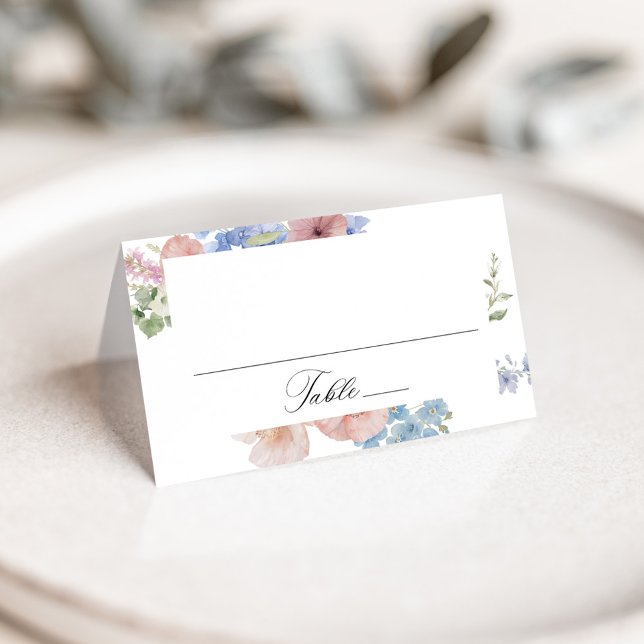 Elegante romantische Hochzeit der Wasserfarben Platzkarte (Von Creator hochgeladen)