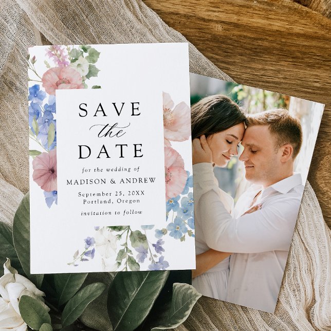 Elegante romantische Hochzeit der Wasserfarben Save The Date (Von Creator hochgeladen)