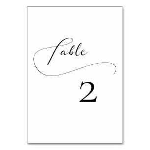 Elegante romantische Hochzeit in Kalligrafie Tischnummer