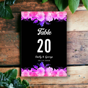Elegante romantische Hochzeit mit glatter Rose Neo Tischnummer
