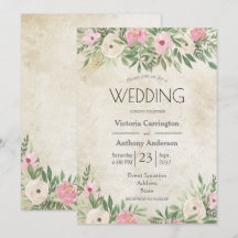 Elegante romantische Hochzeit mit rosafarbenem Was