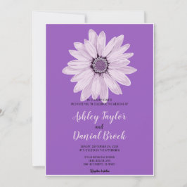 Elegante romantische Hochzeit mit weißer Sonnenblu Einladung