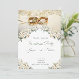 Elegante romantische Hochzeitseinladung Einladung