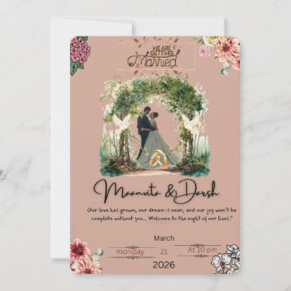 Elegante romantische Hochzeitseinladung Liebesnach Einladung
