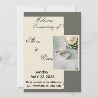Elegante romantische Hochzeitseinladung | Sanft &  Einladung